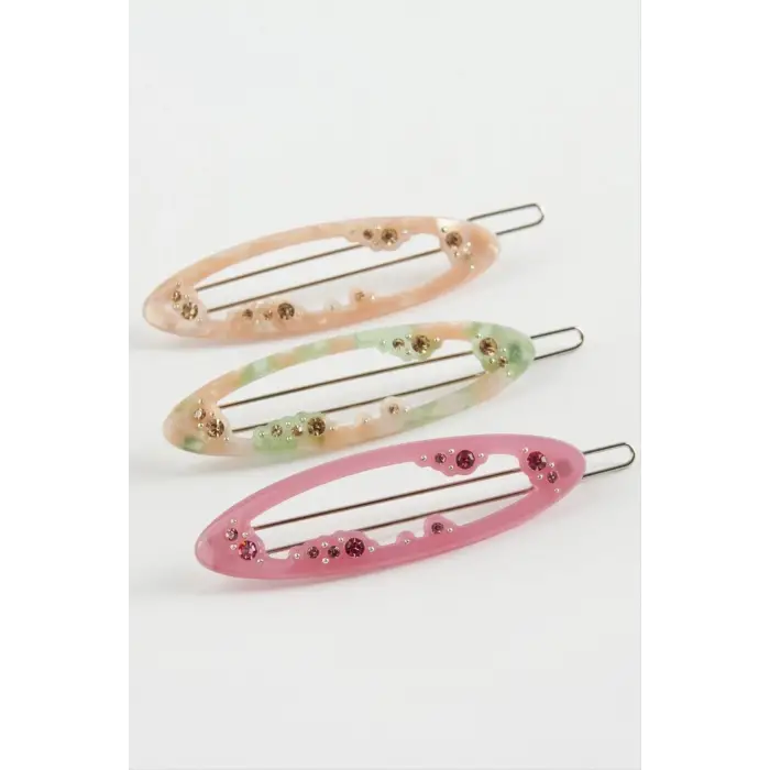 Oval Taşlı Klipsli Toka