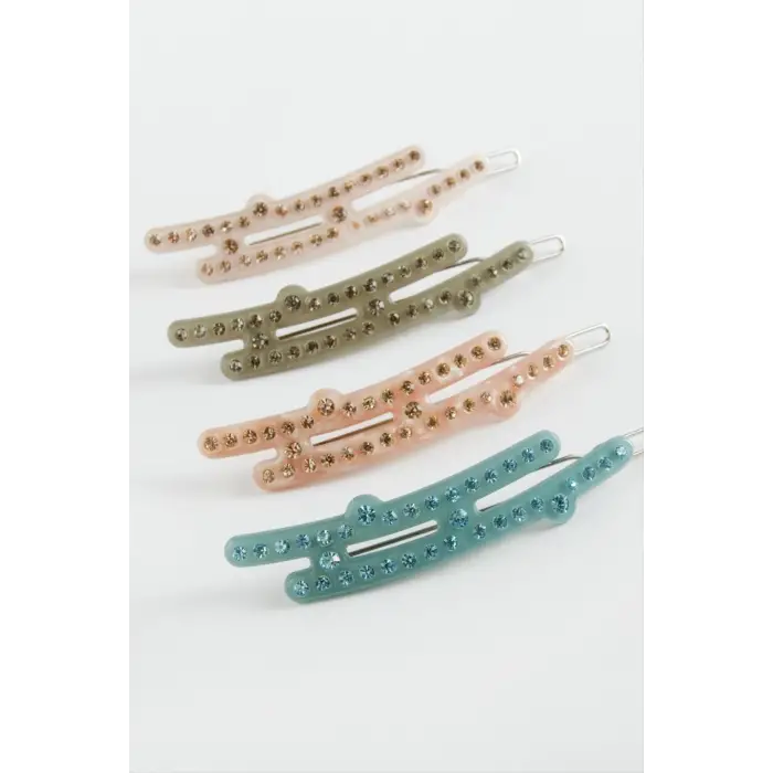 Oval Taşlı Klipsli Toka