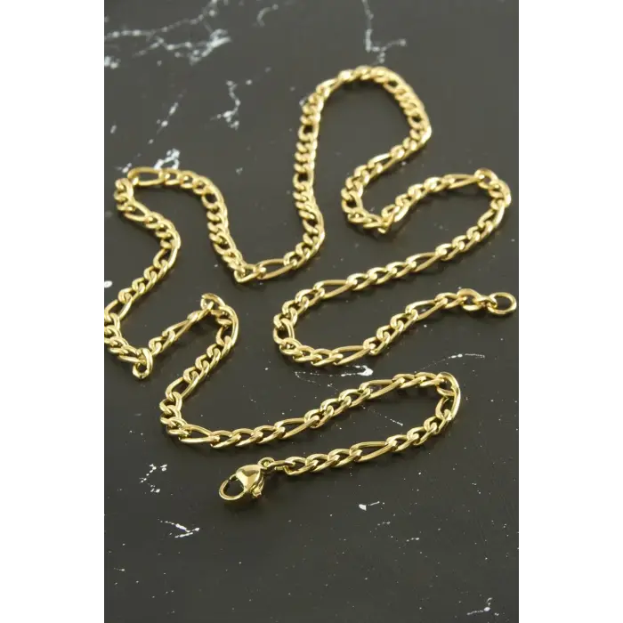 Oval Zincir Çelik Kolye 55 cm