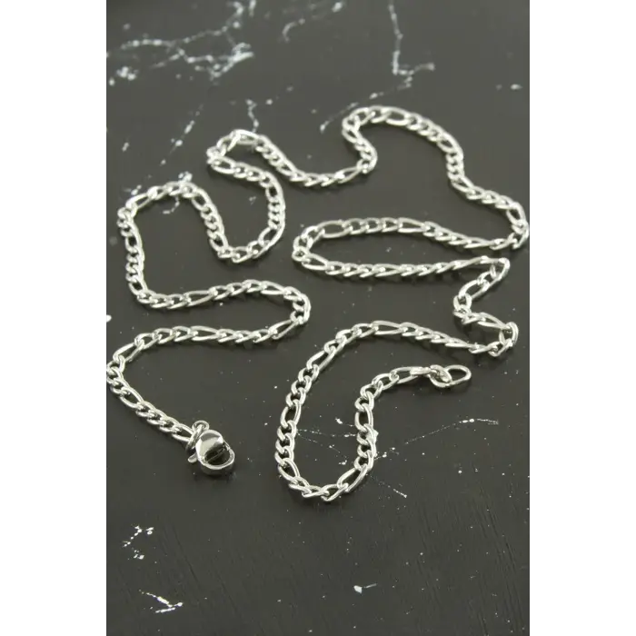 Oval Zincir Çelik Kolye 55 cm