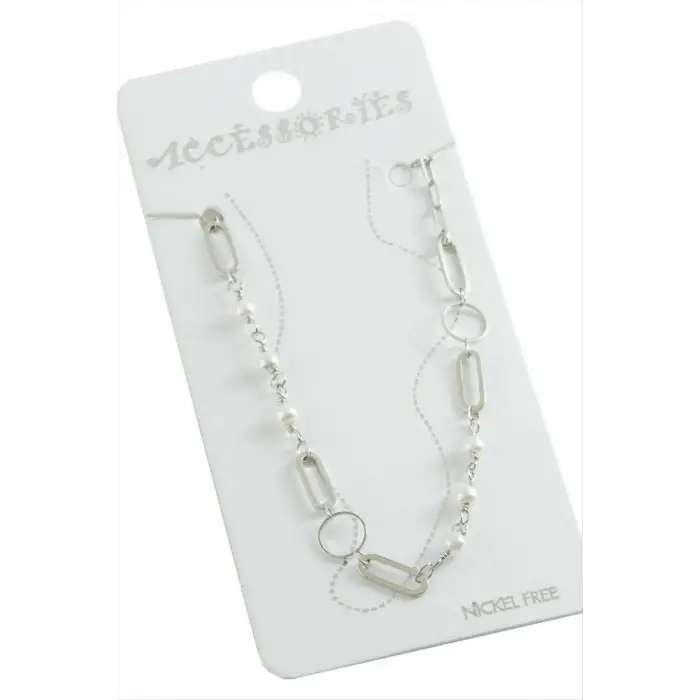 Oval Zincir İnci Halhal