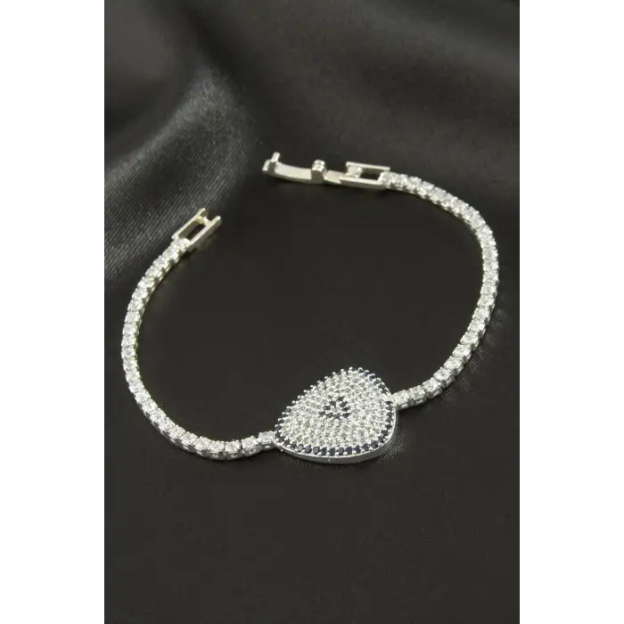 Oval Zirkon Taşlı Çocuk Bileklik 16 cm