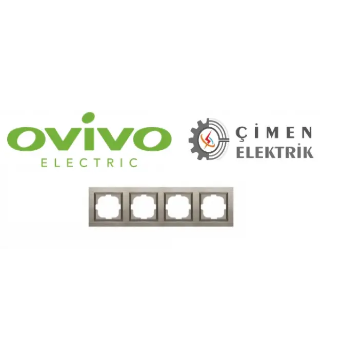 Bakır Dörtlü Çerçeve Qantum - Priz ve Anahtar İçin Uyumlu Çerçeve