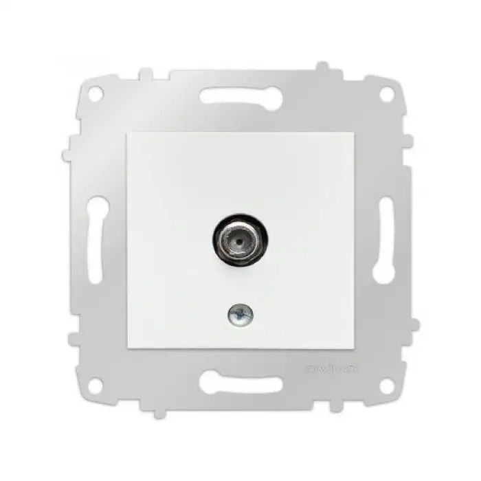 Beyaz Tv Prizi F Konnektörlü Çerçevesiz Grano - Priz ve Anahtar İçin Uyumlu Çerçeve