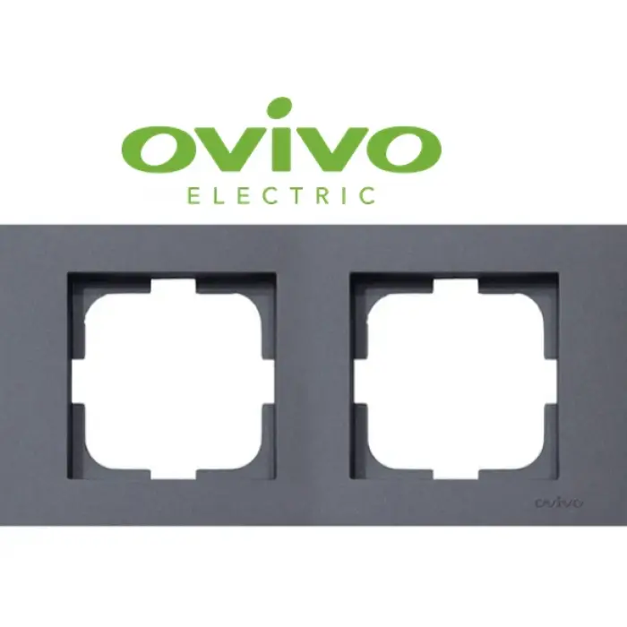 Füme İkili Çerçeve Grano - Priz ve Anahtar İçin Uyumlu Çerçeve