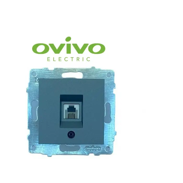 Füme Telefon Pirizi Numeris Çerçevesiz Grano - Priz ve Anahtar İçin Uyumlu Çerçeve