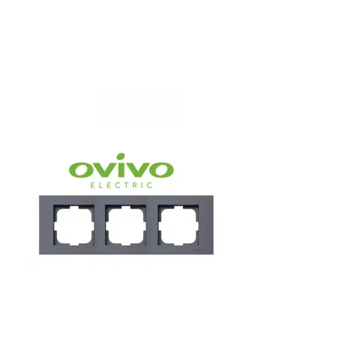 Füme Üçlü Çerçeve Grano - Priz ve Anahtar İçin Uyumlu Çerçeve