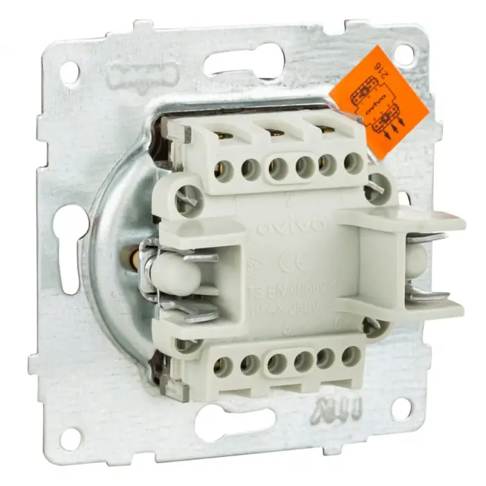 Ovivo Grano Metalik Siyah Jaluzi Anahtarı Tekli Çerçevesiz