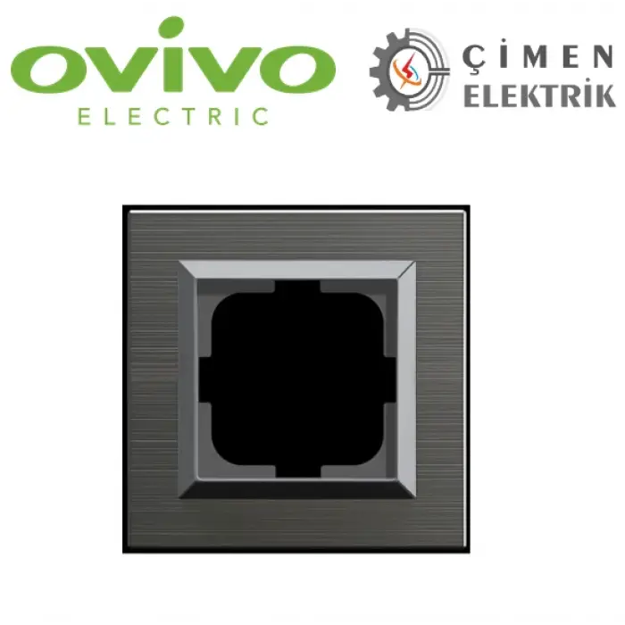 Manyatik Gri Tekli Çerçeve Quantum - Priz ve Anahtar İçin Uyumlu Çerçeve