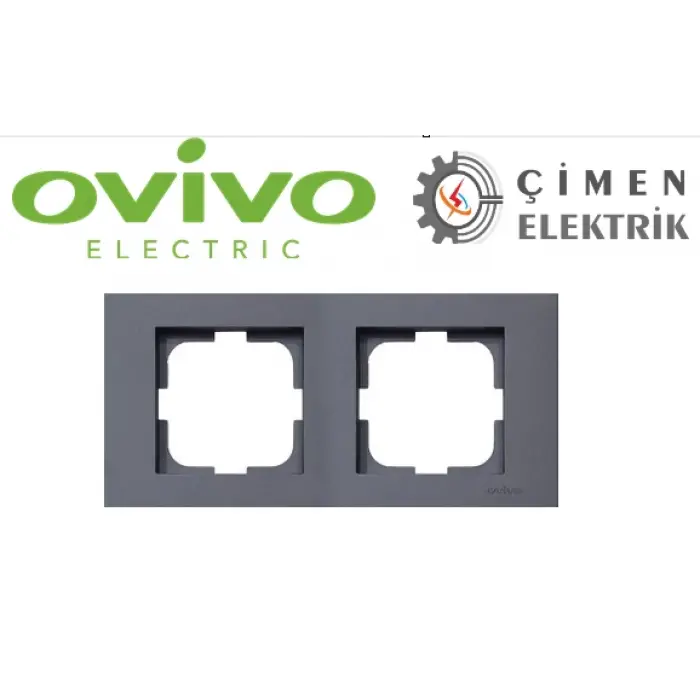 Füme İkili Çerçeve - Priz ve Anahtar İçin Uyumlu Çerçeve