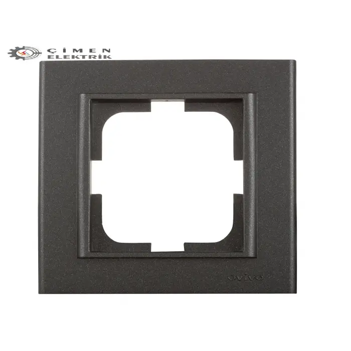 Metalik Siyah Tekli Çerçeve - Priz ve Anahtar İçin Uyumlu Çerçeve