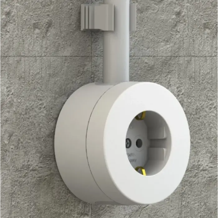 Beyaz Topraklı Priz Sıva Üstü