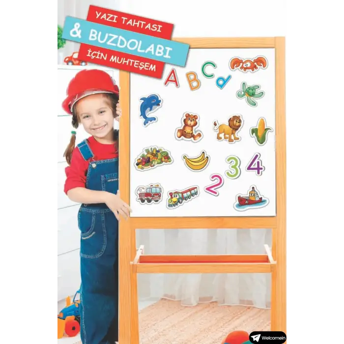 Oyuncak Manyetik Mıknatıslı 30 Parça Hayvanlar ve 26 Parça Sebze Meyveler Eğitici Set Magnet