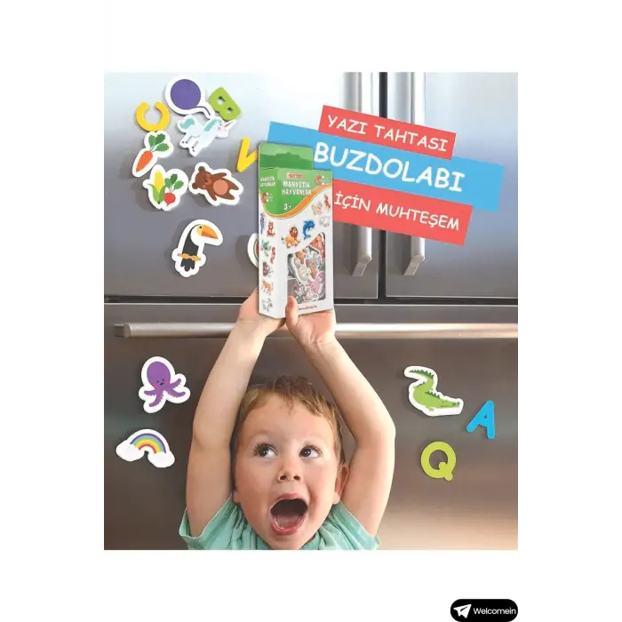 Oyuncak Manyetik Mıknatıslı 30 Parça Hayvanlar ve 26 Parça Sebze Meyveler Eğitici Set Magnet