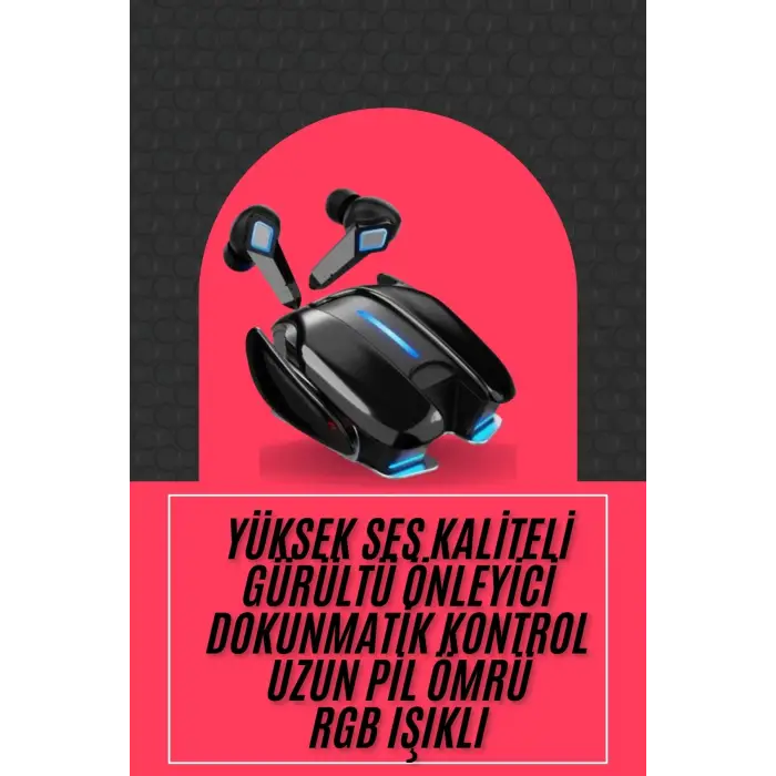 Oyuncu Kulaklığı Gamer Kulaklık ANC Özelliği RGB Işıklı K68 Bluetooth Kulaklık