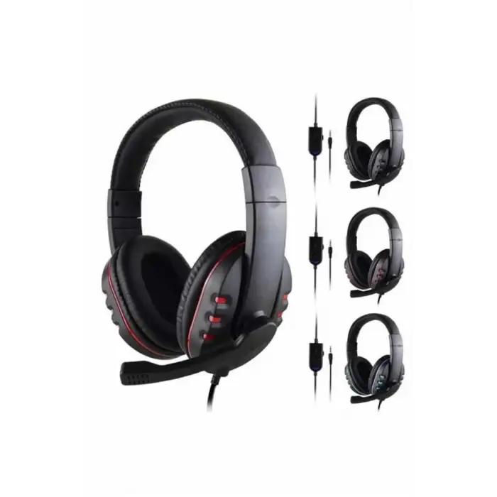 Oyuncu Kulaklığı Kulak Üstü Kablolu Stereo Mikrofonlu Yumuşak Kulak Yastığı