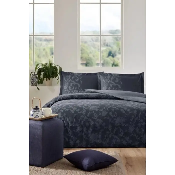 Özdilek Çift Kişilik Ranforce Nevresim Takımı Borocco Lacivert