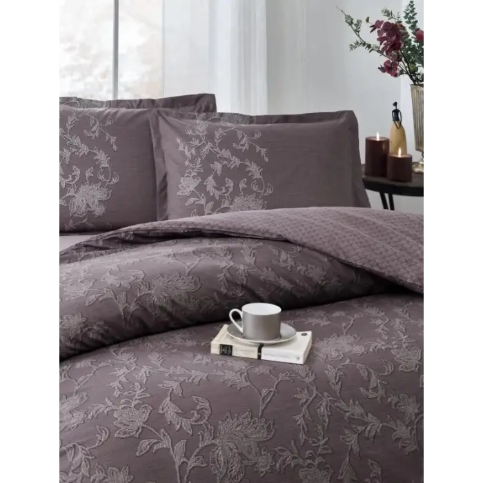 Özdilek Çift Kişilik Ranforce Nevresim Takımı Borocco Mürdüm