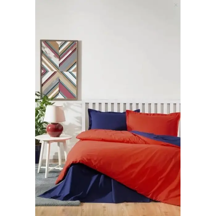 Özdilek Çift Kişilik Ranforce Nevresim Takımı Colormix Kırmızı Lacivert
