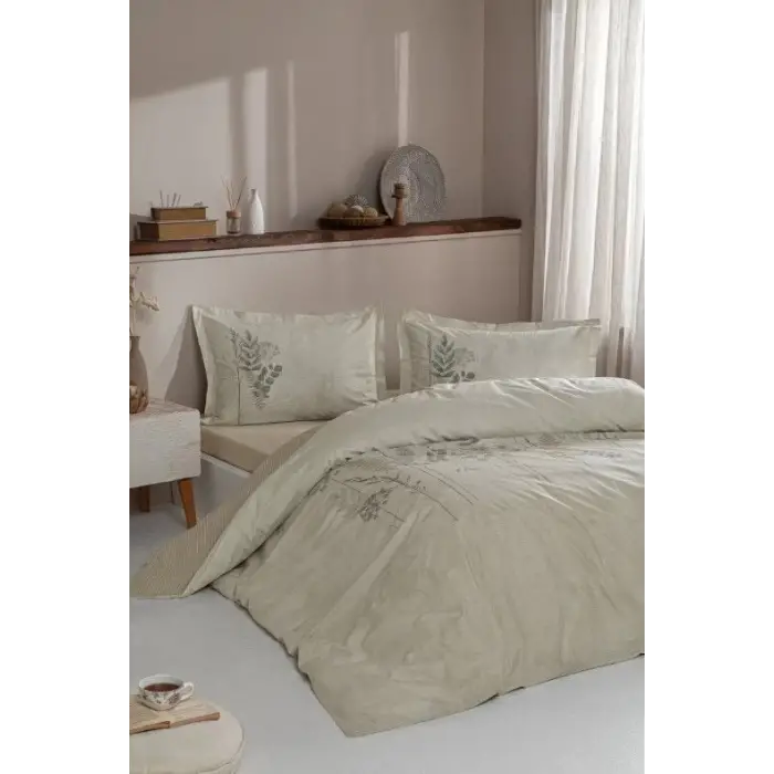 Özdilek Çift Kişilik Ranforce Nevresim Takımı Conium Krem