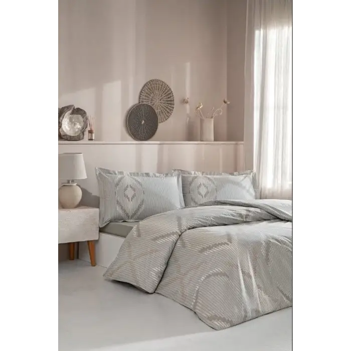 Özdilek Çift Kişilik Ranforce Nevresim Takımı Linea Ethnica Krem