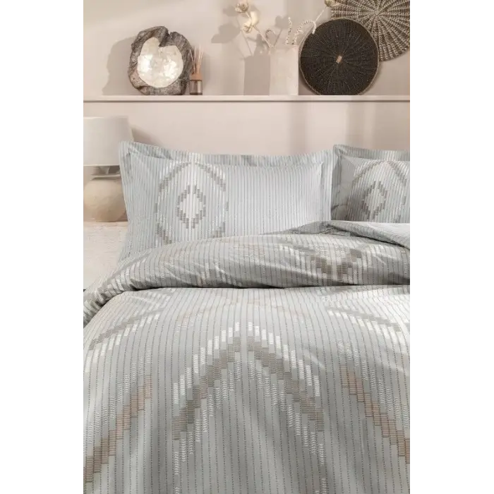 Özdilek Çift Kişilik Ranforce Nevresim Takımı Linea Ethnica Krem