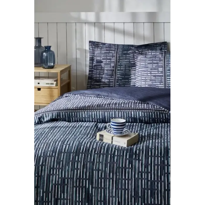 Özdilek Maskülen Çift Kişilik Nevresim Takımı Modra Mavi