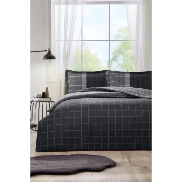 Özdilek Maskülen Çift Kişilik Nevresim Takımı Nera Siyah