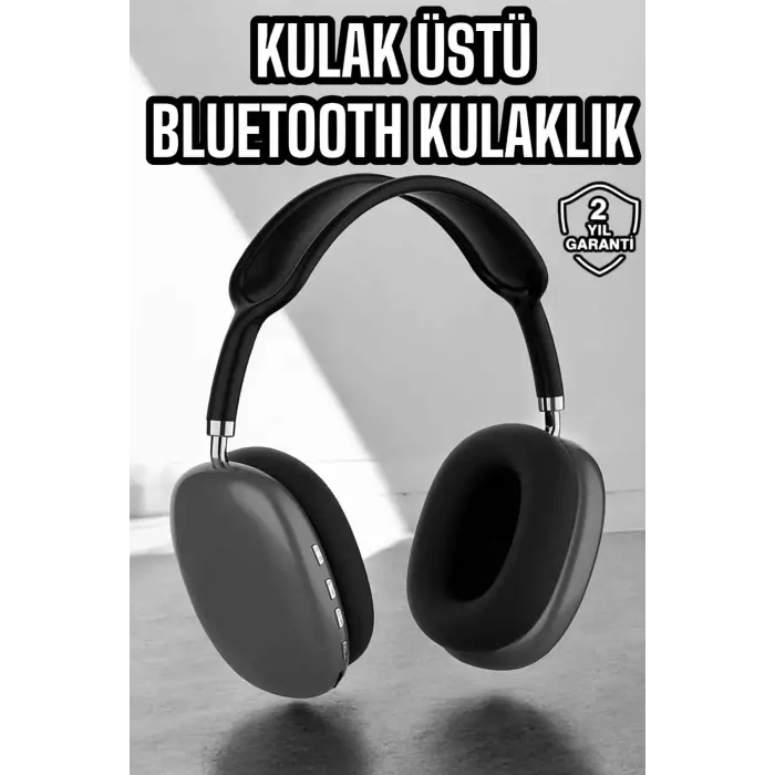 P9 Plus Kulaklık Siyah Bluetooth Bağlantılı Kulak Üstü Kablosuz ANC Özelliği