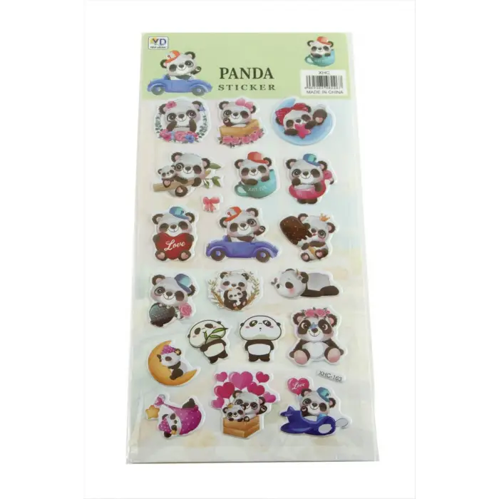 Panda Kabartmalı Sticker