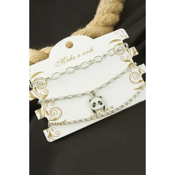 Panda Zincir Bileklik 3 Adet