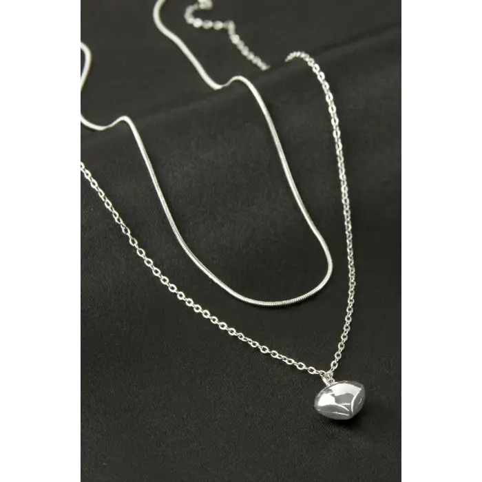 Papatya İnci İkili Çelik Kolye