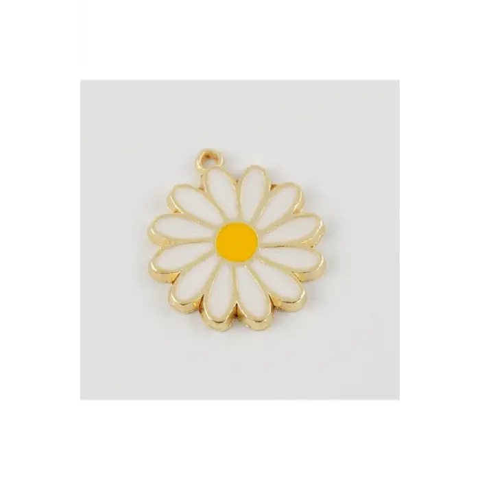 Papatya Mineli Lak Kaplama Kolye Ucu