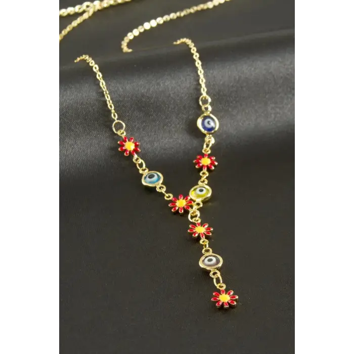 Papatya Nazar Mineli Y Kolye