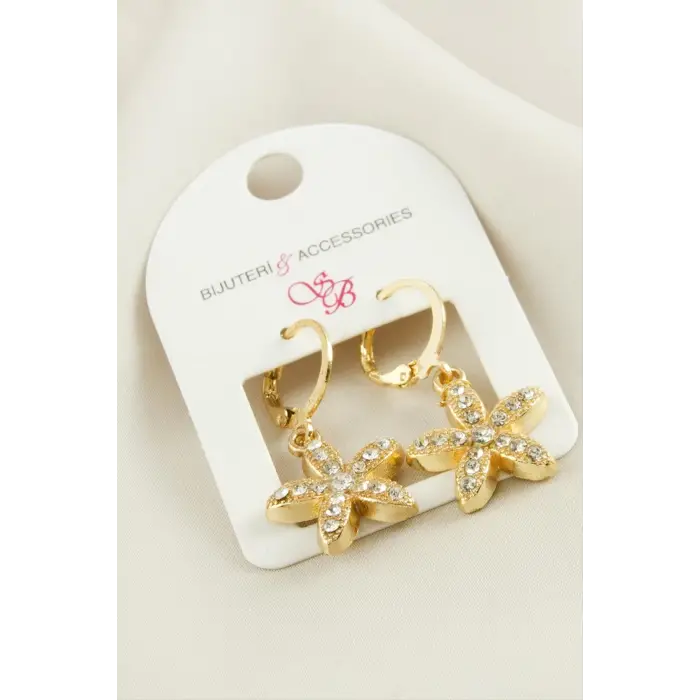 Papatya Taşlı Küpe