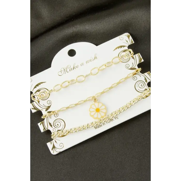 Papatya Zincir Bileklik 3 Adet