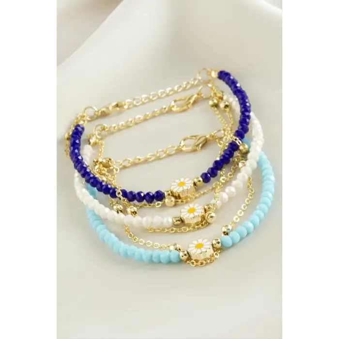 Papatya Zincir Kristal Bileklik