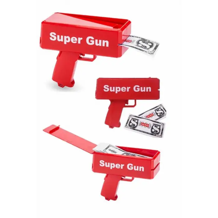 Para Dolar Saçma Para Atma Tabancası Otomatik Kırmızı Oyuncak