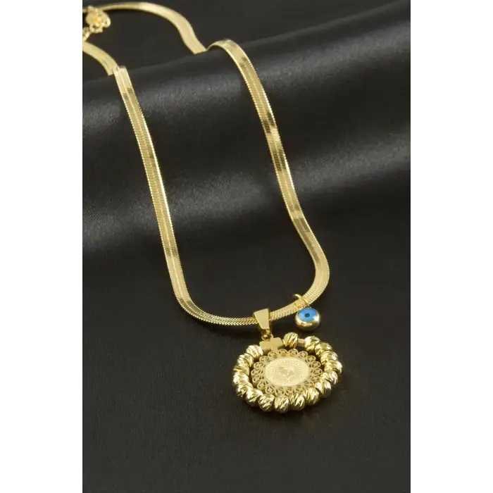 Para İtalyan Zincirli Lüks Çelik Kolye