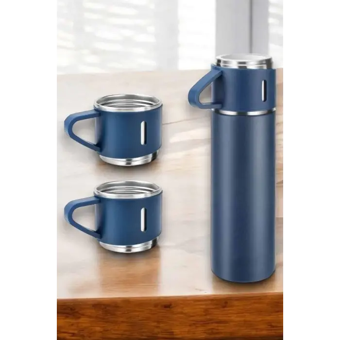 Paslanmaz Çelik 3’lü Termos Seti Vakumlu Ve 8 Saat Isı Koruma