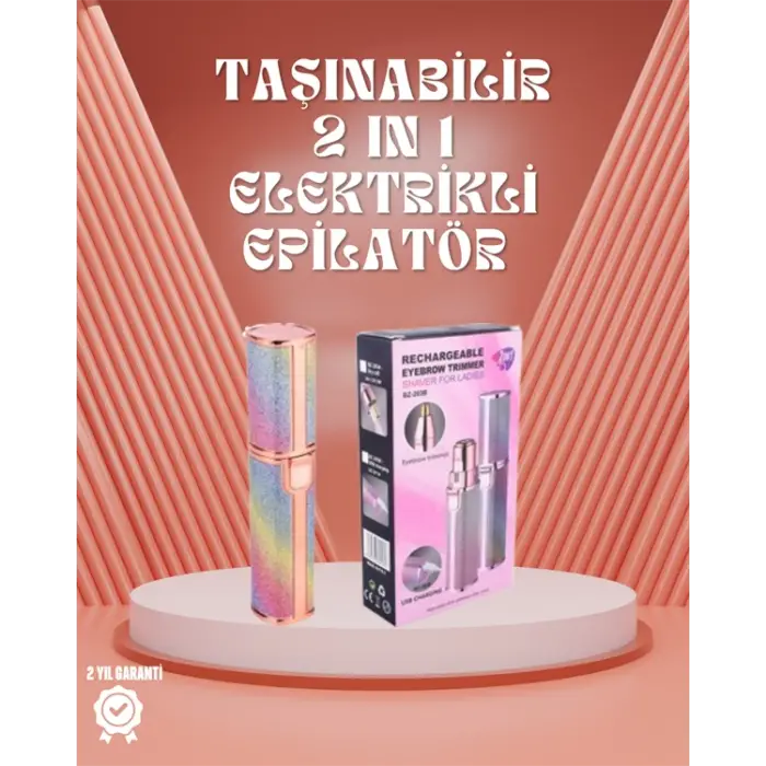 Paslanmaz Çelik Bıçaklı USB Epilatör – Kaş, Üst Dudak ve Çene Tüy Temizleyici