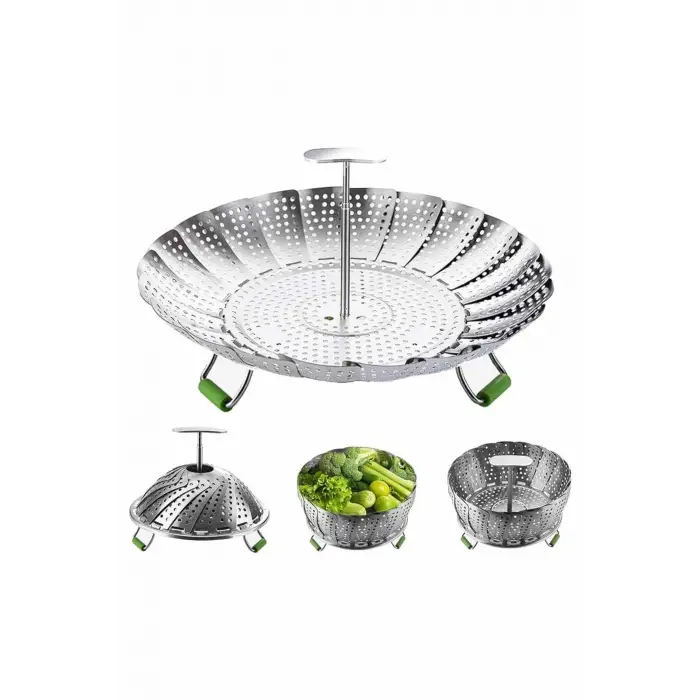 Paslanmaz Çelik Buharda Sebze Pişirme Haşlama Aparatı Buharlı Pişirici