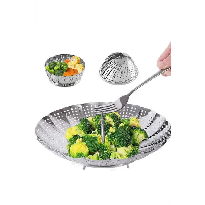 Paslanmaz Çelik Buharda Sebze Pişirme Haşlama Aparatı Buharlı Pişirici