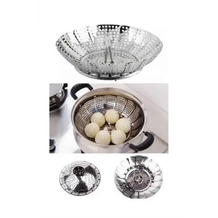 Paslanmaz Çelik Buharda Sebze Pişirme Haşlama Aparatı Buharlı Pişirici