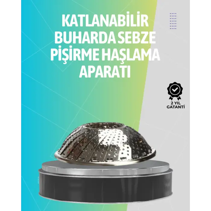 Paslanmaz Çelik Katlanabilir Sebze Haşlama Sepeti – Buharda Sağlıklı Pişirme