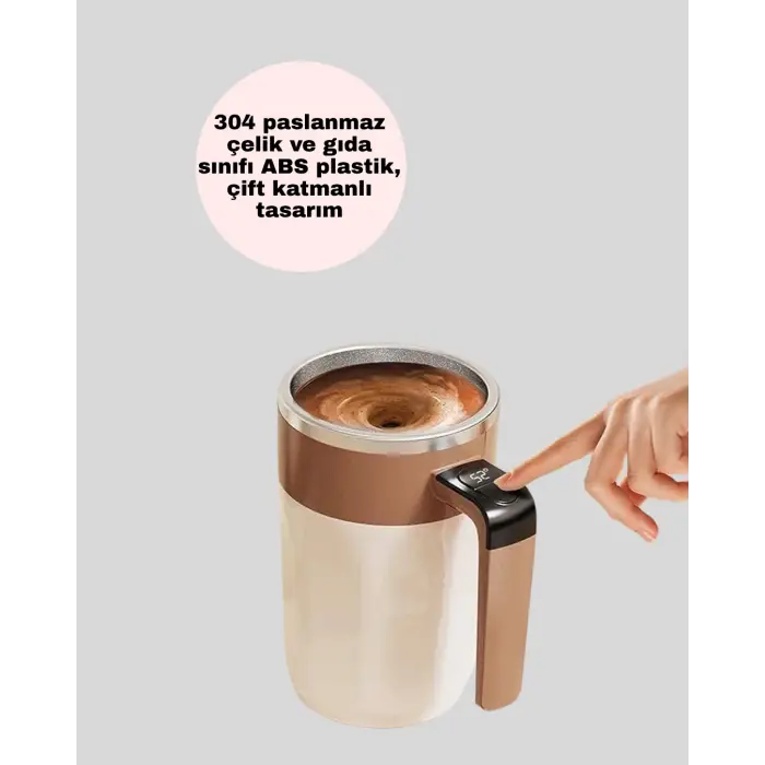 Paslanmaz Çelik Şarjlı Karıştırma Kupa – Otomatik Manyetik Blender Fincan