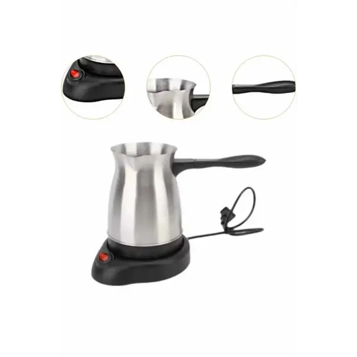 Paslanmaz Çelik Türk Kahvesi Makinesi 6 Fincan Kpasiteli Elektrikli Cezve