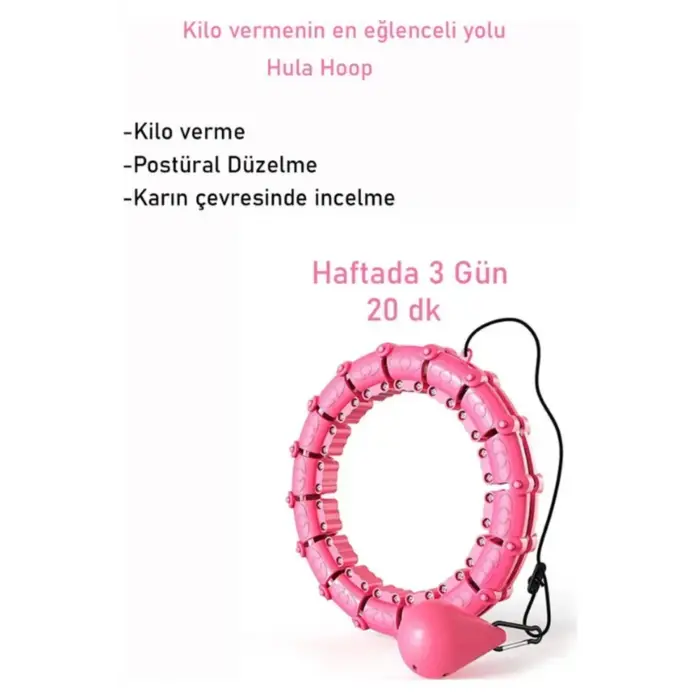Pembe Hula Hoop Çember 24lü Hulahoop, Egzersiz Çemberi, Egzersiz