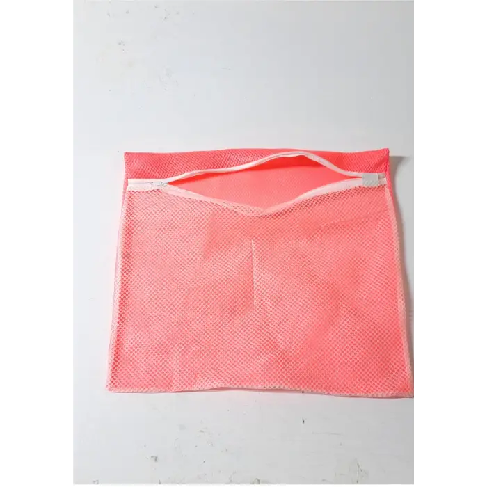 Pembe Fermuarlı - Hassas Çamaşır Terlik  Ayakkabı Yıkama Filesi Büyük Boy (336336)