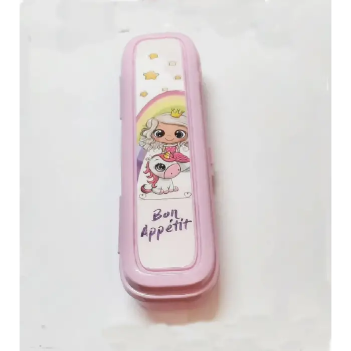 Pembe Multi Renkli Kapaklı Kalemlik Kutusu -Çanta İçi Saklama - Diş Fırçası - Makyaj Fırçası Kutu (336336)